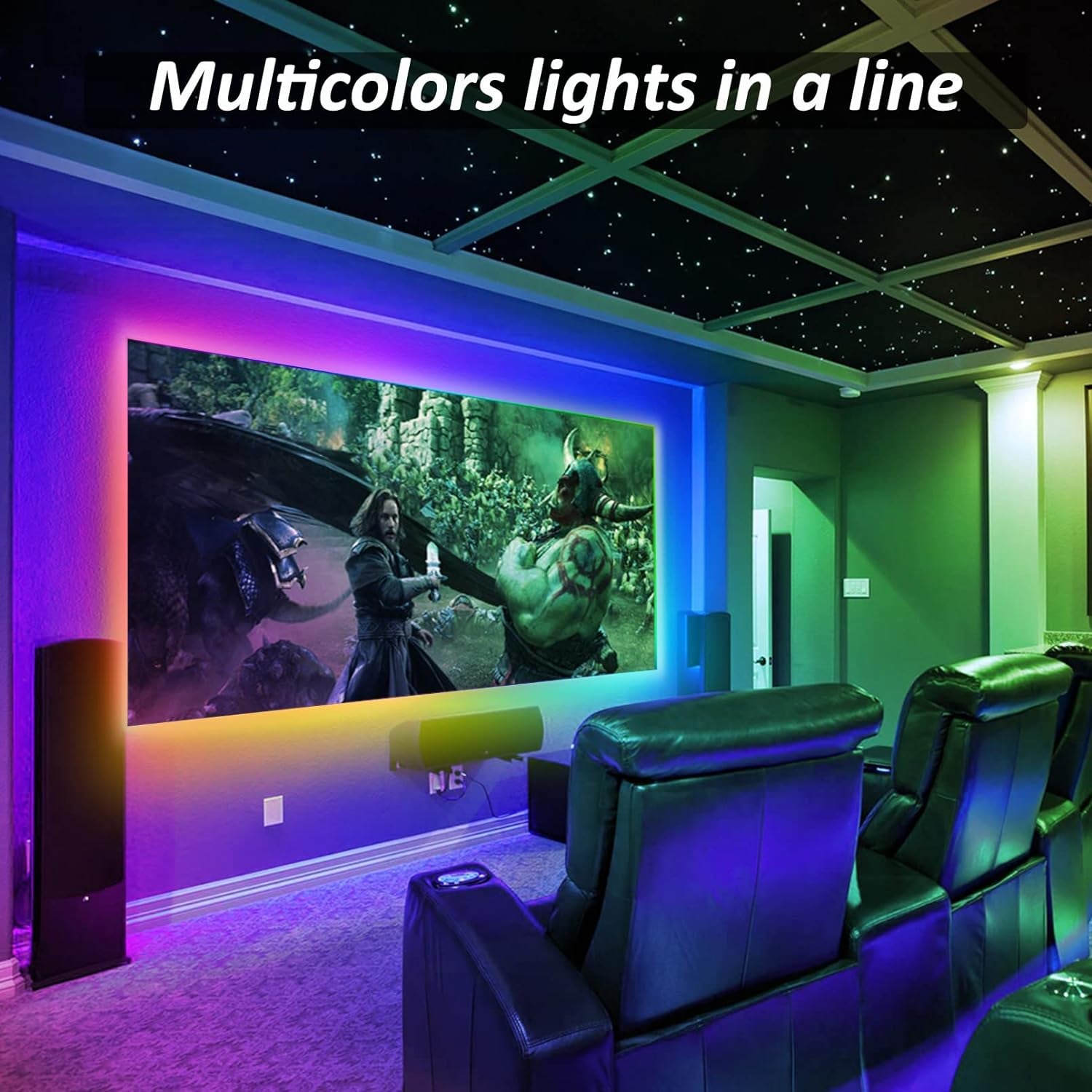 LED Strips Lights USB Powered RGB LED Lights Strip LED TV Backlight Strip with RF Remote Color Changing Strip Lights Waterproof IP65 LED Rope Lights LED Lights 2M 6.54FT