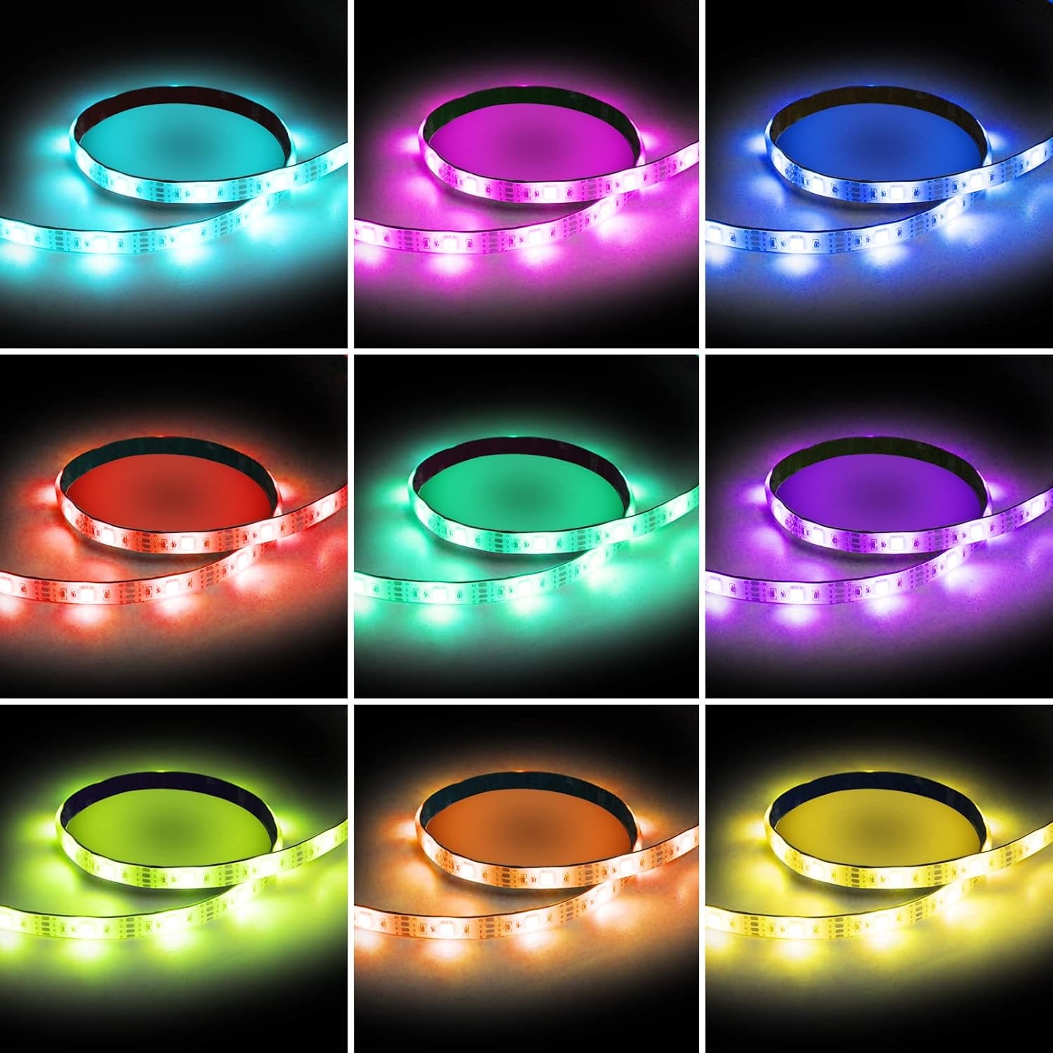 LED Strips Lights USB Powered RGB LED Lights Strip LED TV Backlight Strip with RF Remote Color Changing Strip Lights Waterproof IP65 LED Rope Lights LED Lights 2M 6.54FT