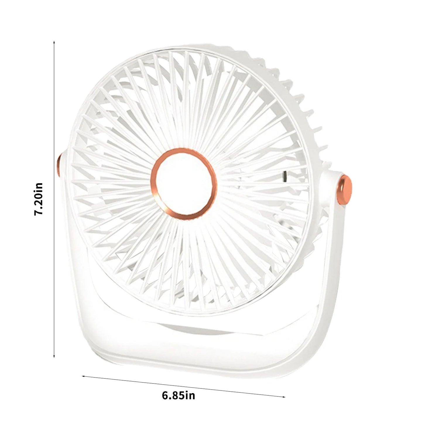 Small Fan Desktop Fan Quiet Brushless Turbine, Mini Electric Fan, Wall Mounted Usb 3-In-1 Portable Small Electric Night Light Fan