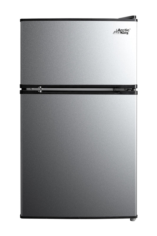 3.2 Cu Ft Two Door Mini Fridge with Freezer, Stainless Steel, E-Star