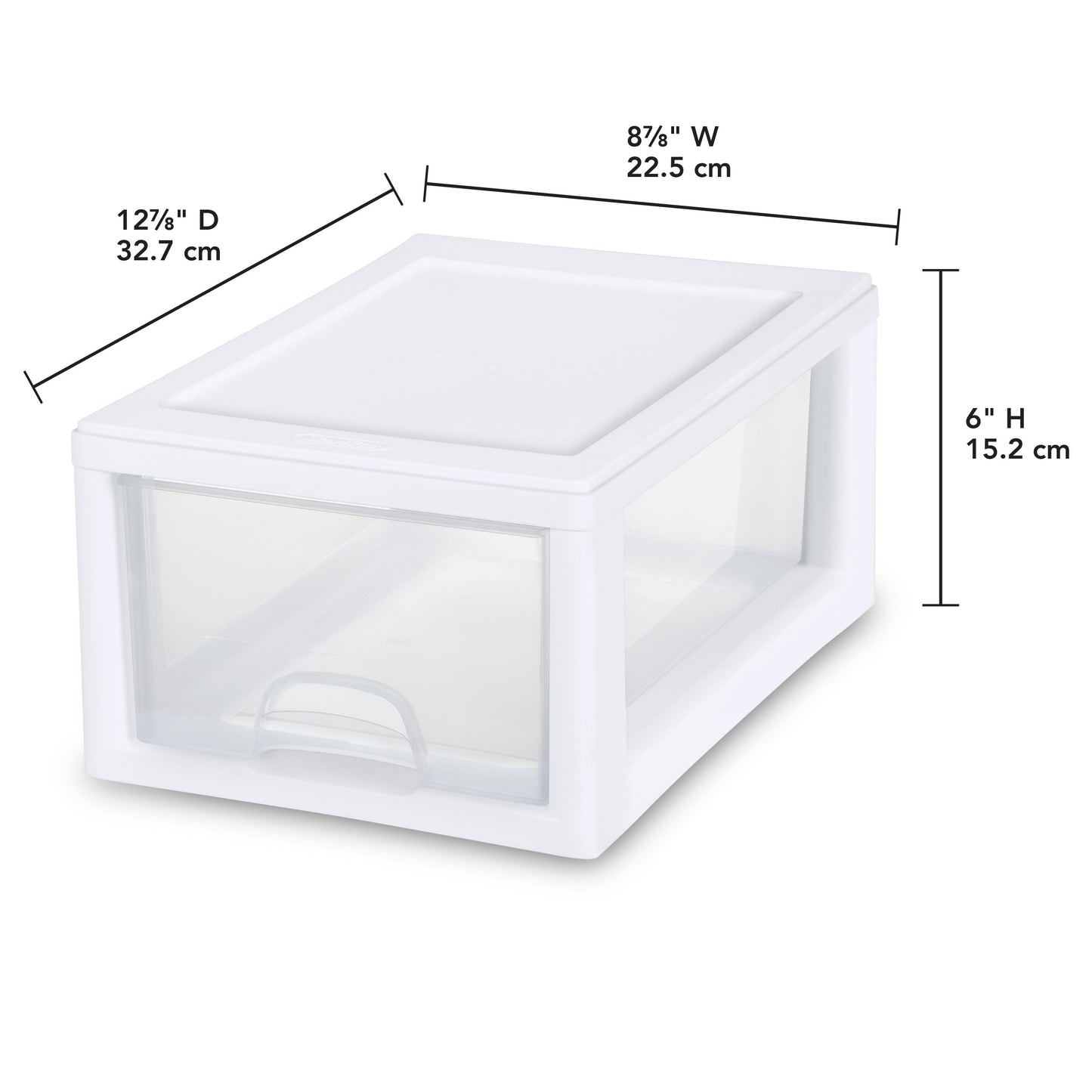 1.5 Gallon Plastic Drawer Chests, White, 6 Count