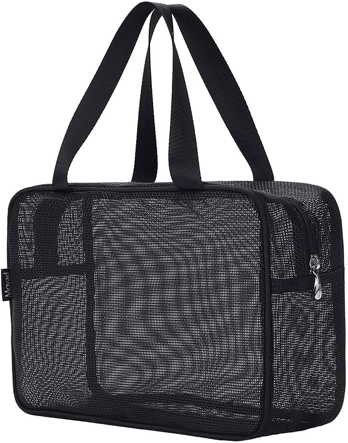 Mesh Shower Caddy Portable Toiletry Tote Gym Bag for College Dorm Bathroom (Black Large)