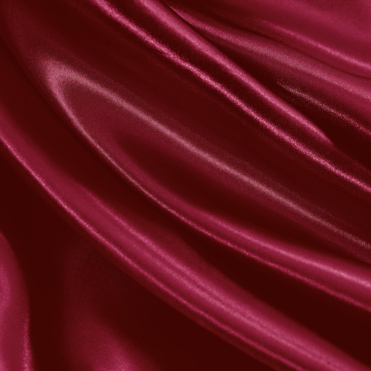 Satin Sheets Twin XL Size - 3 Pieces Luxury Silky Soft Bed Sheets, Wrinkle-Free Burgundy Satin Silk Sheet Set with 1 Deep Pocket Fitted Sheet, 1 Flat Sheet, 1 Pillow Case