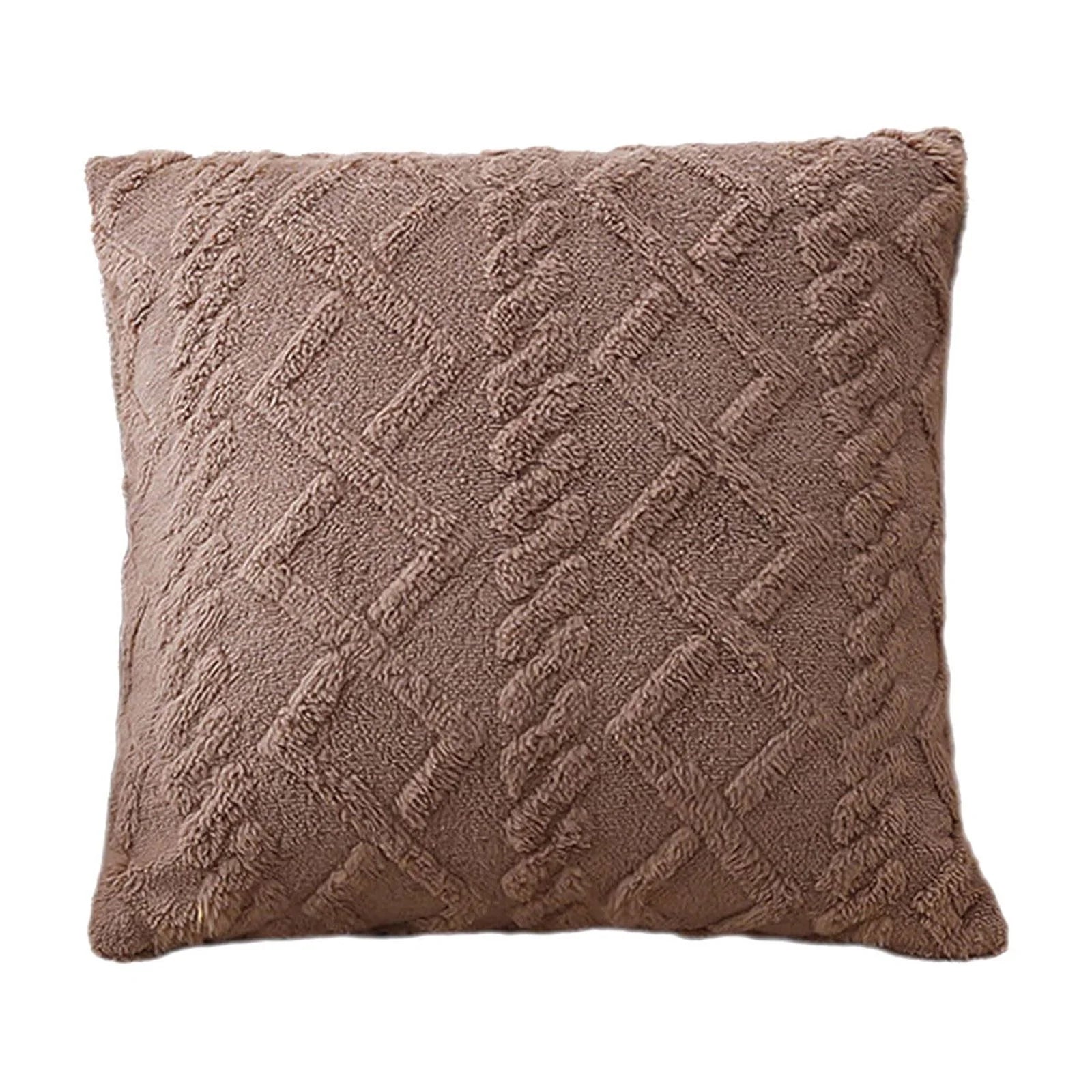 Decorative Throw Pillow for Couch 18X18 Inches Boho Bed and Sofa Accent Pillows, Indoor Decor Pillows for Living Room Bedroom, Throw Pillows under 5$, Pack of 1, Brown