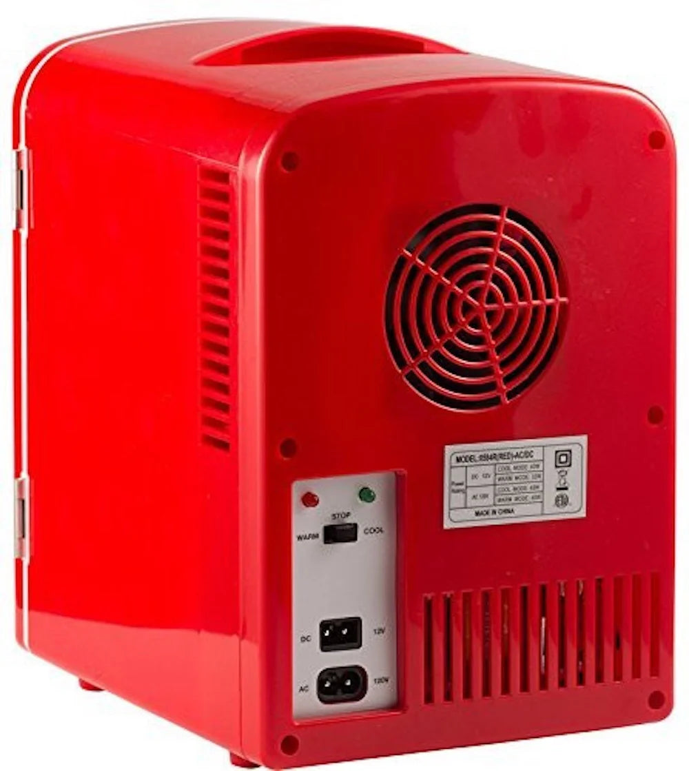 Appliance Chill 6-Can Retro Portable Mini Fridge Red Thermoelectric